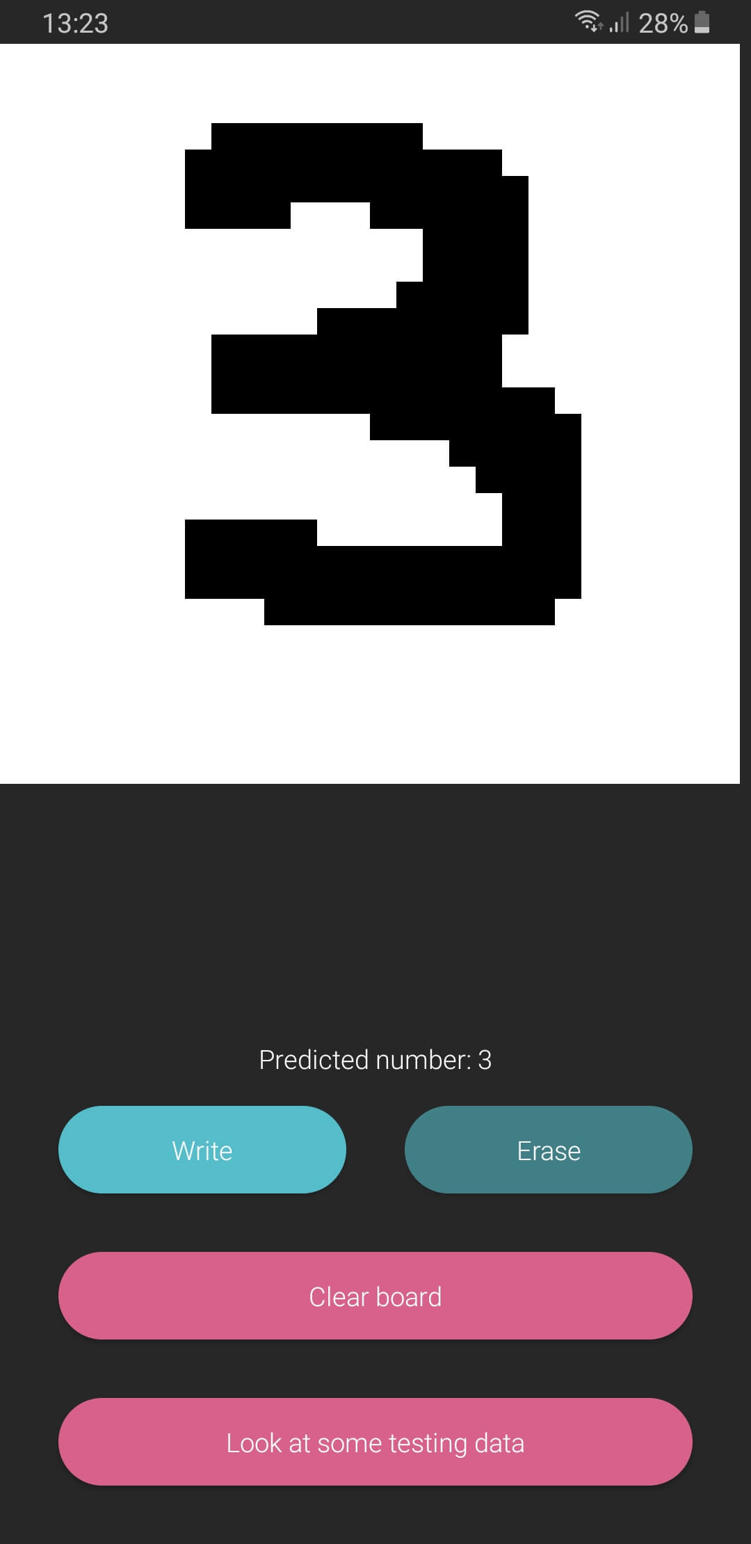 Screenshot of Number Recognition app